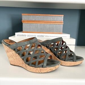 Sofft Italian Suede Leather, Cork Wedge Sandal (9)